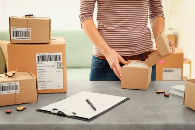 Packed business boxes on a table