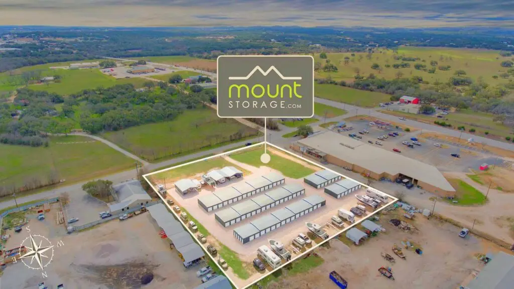 Aerial view of the Mount Storage Blanco property