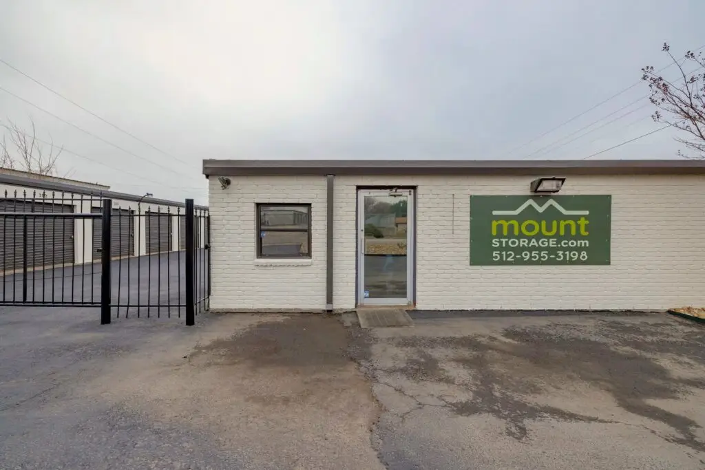 Front building and gated entrance at Mount Storage Taylor