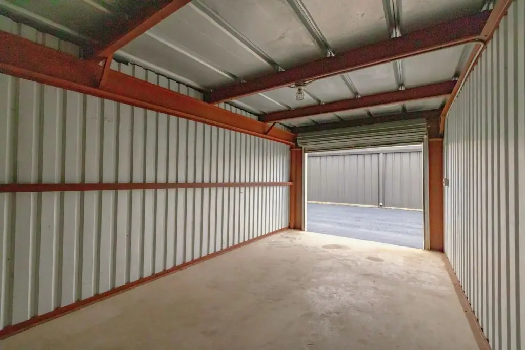Inside a large storage unit at Mount Storage Taylor
